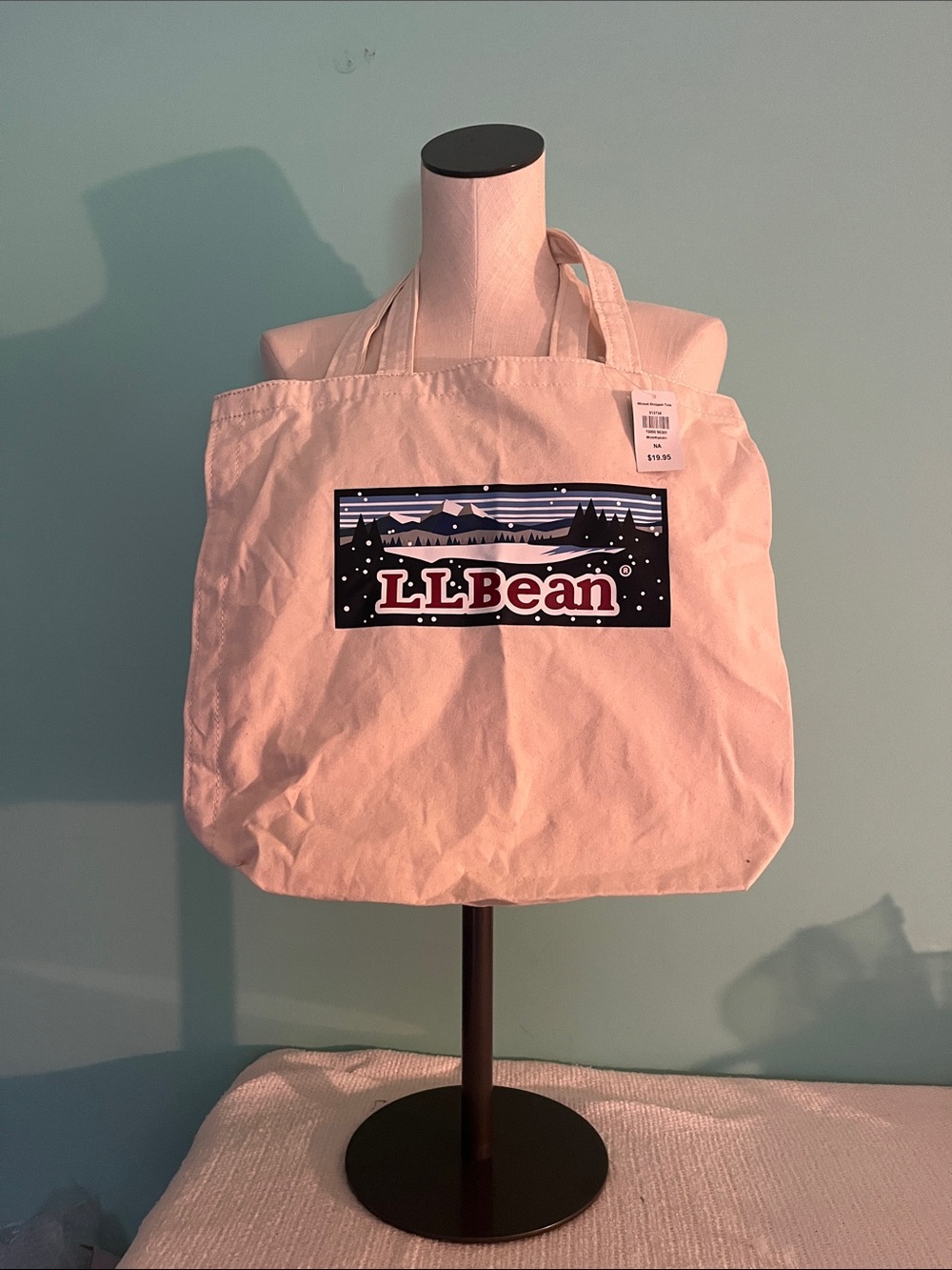 Canvas Shopper Tote with Printed Scenic Patch. LL Bean